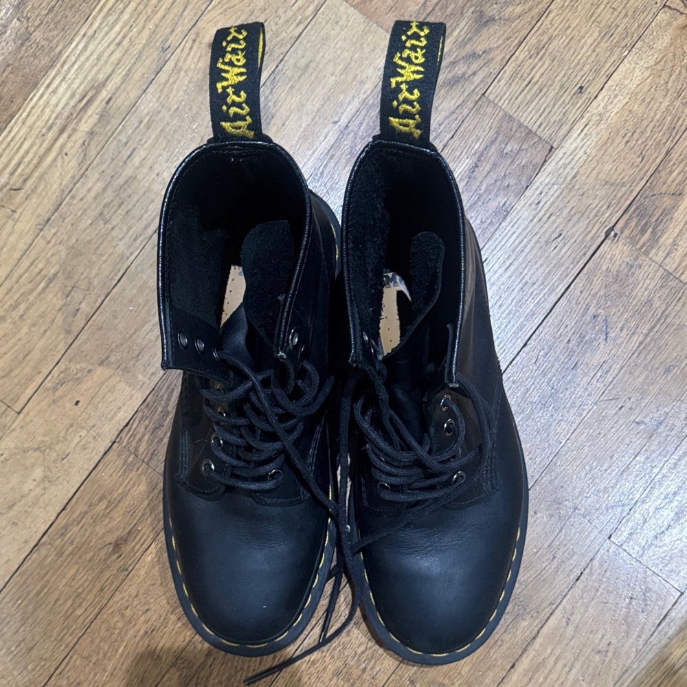 Dr. Martens Black Boots with Yellow Accents